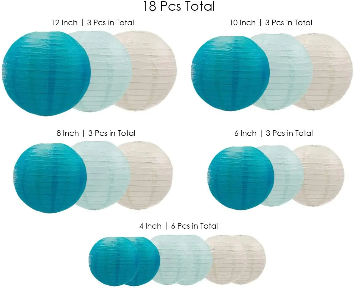 イベント・パーティー装飾|結婚式&イベント用紙ランタンセット(18個)