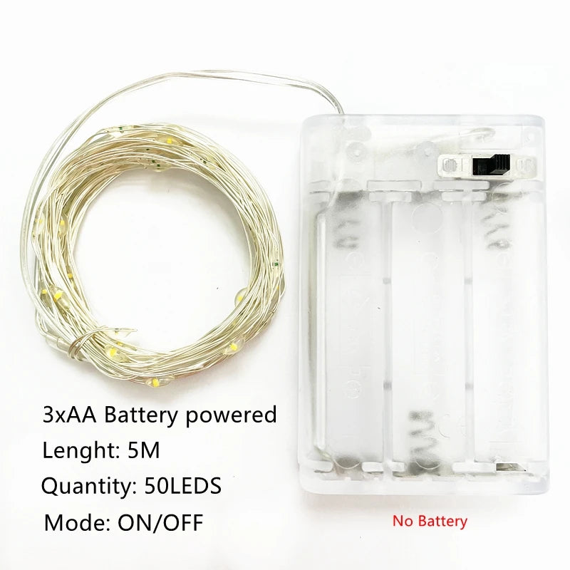 ドレープライト|イベント・クリスマス装飾|選べる電源!LEDストリングガーランドライト(1M/2M/5M/10M)