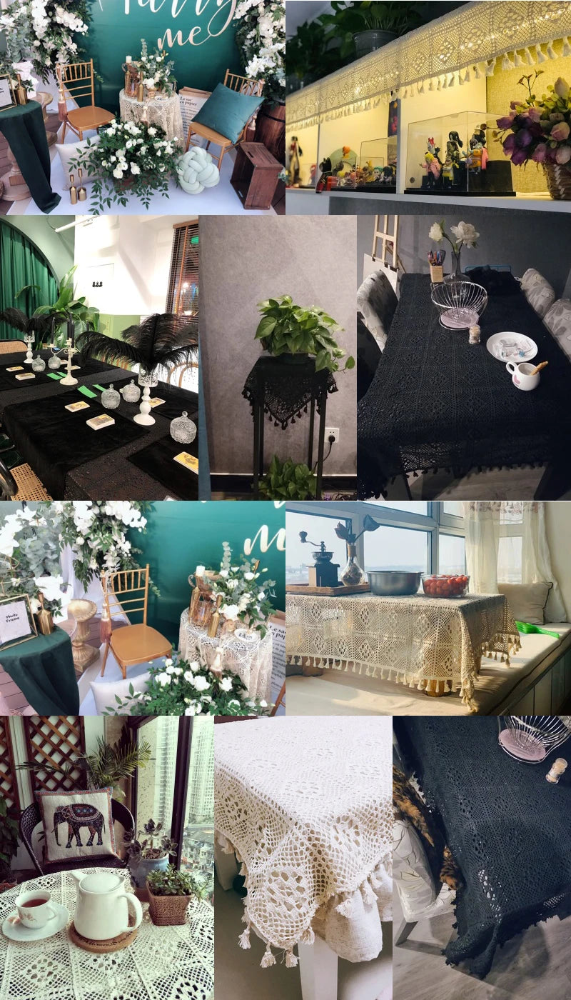 インテリア・パーティ装飾 | ヴィンテージ風かぎ針編みマルチクロス