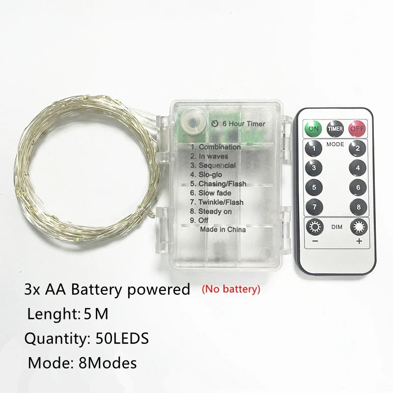 ドレープライト|イベント・クリスマス装飾|選べる電源!LEDストリングガーランドライト(1M/2M/5M/10M)