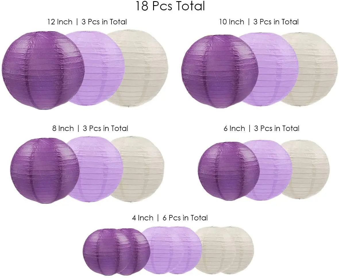 イベント・パーティー装飾|結婚式&イベント用紙ランタンセット(18個)