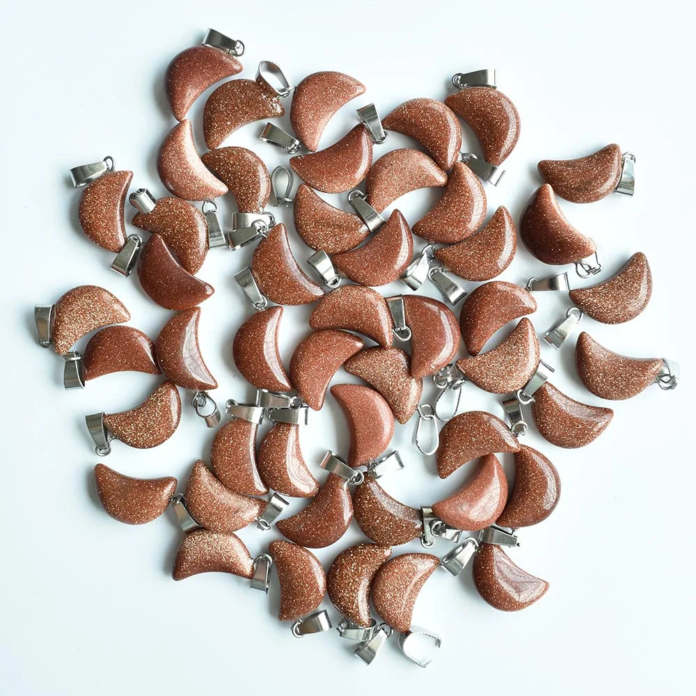 イベント装飾・パーティグッズ|天然石三日月型ペンダントヘッド(50個セット)