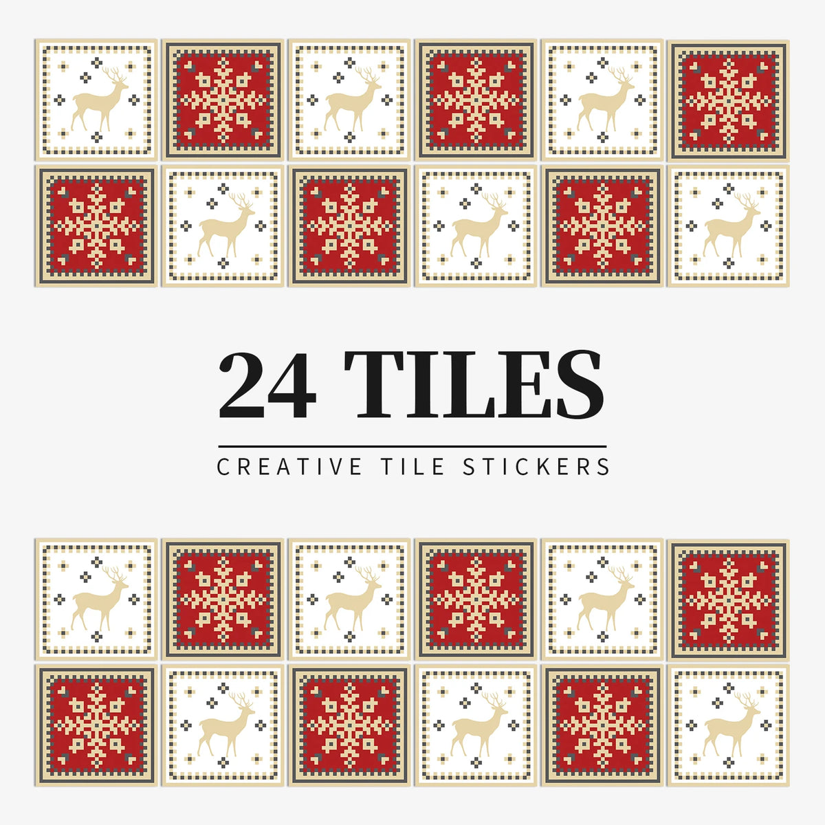 DIY用 モロッコ柄タイル風 ステッカー 24枚入 エキゾチックなモロッコ柄
