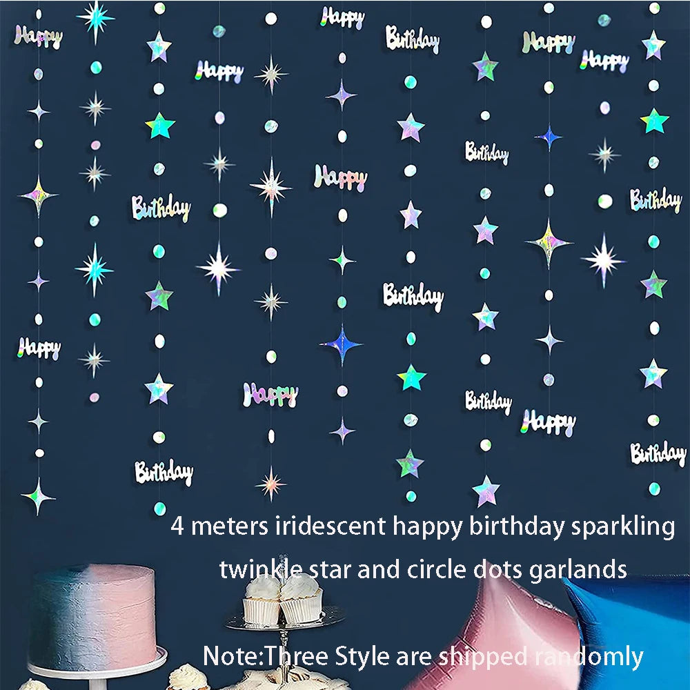 イベント・クリスマス装飾|虹色ホログラフィックガーランド