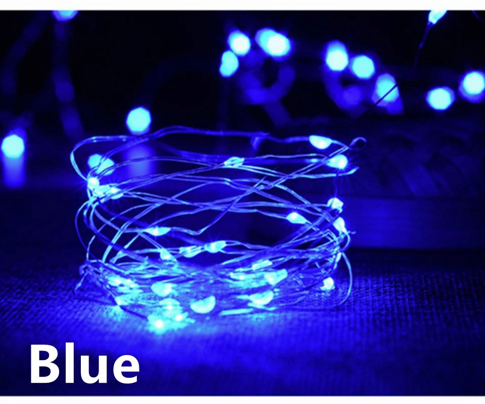 ドレープライト|イベント・クリスマス装飾|選べる電源!LEDストリングガーランドライト(1M/2M/5M/10M)