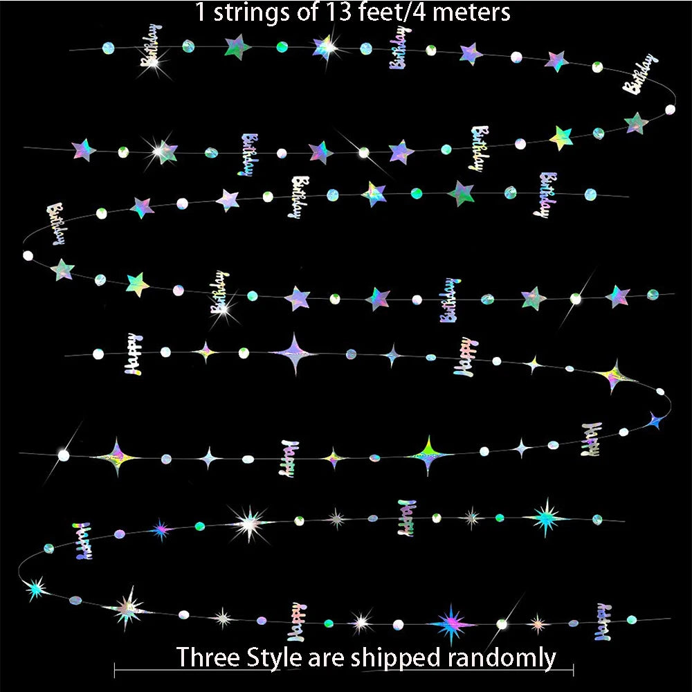 イベント・クリスマス装飾|虹色ホログラフィックガーランド