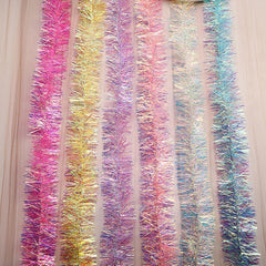 イベント・クリスマス装飾|2個入り 2m カラフルホイルタッセルガーランド