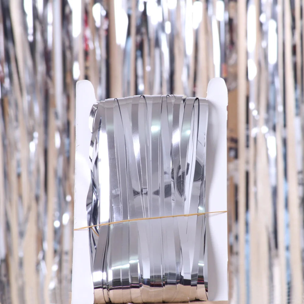 パーティー・インテリア装飾 メタリックカラーカーテン 幅1M 長さ1M/2M/3M/4M