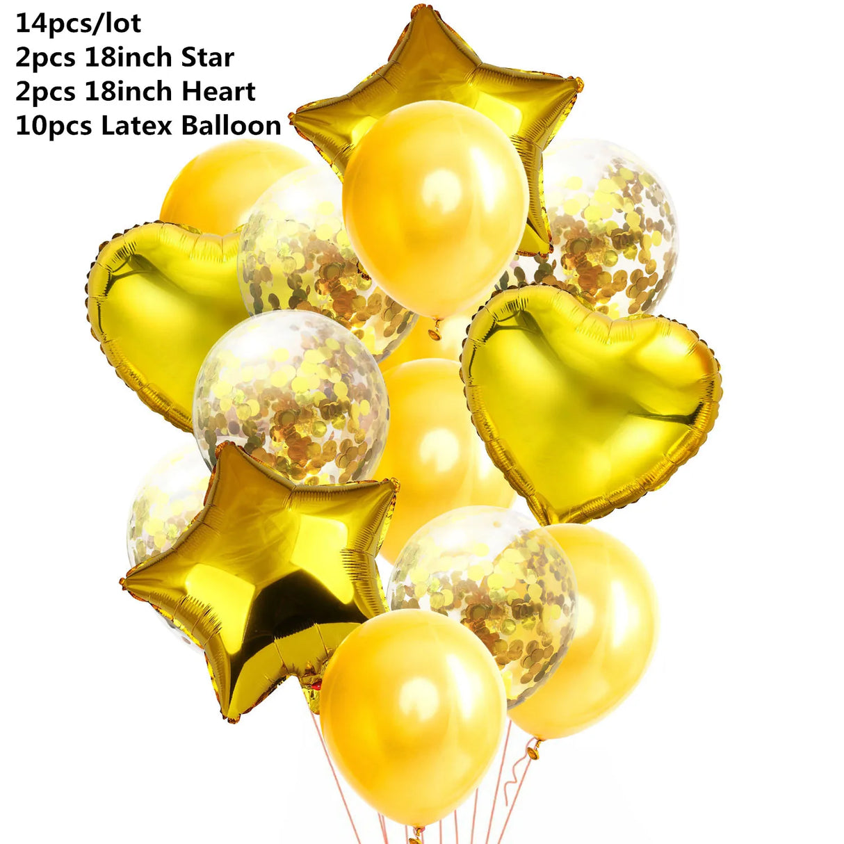 ミックスメタリックバルーンセット 10/14個