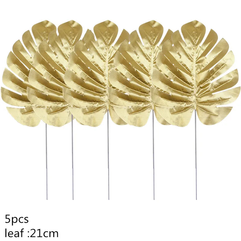 フェイクリーフデコ ゴールド/グリーン