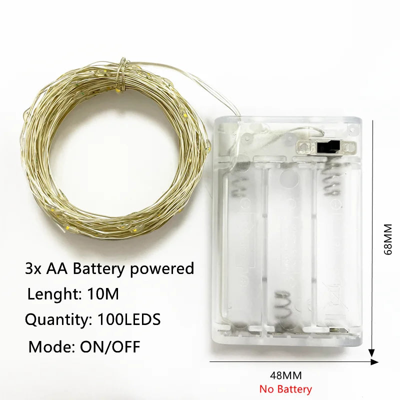 ドレープライト|イベント・クリスマス装飾|選べる電源!LEDストリングガーランドライト(1M/2M/5M/10M)