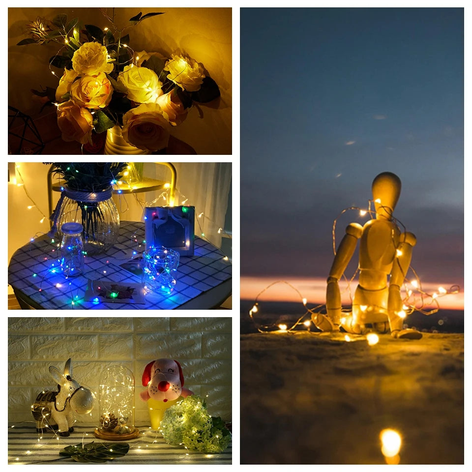 ドレープライト|イベント・クリスマス装飾|LEDストリングライト 銅線(1〜10m )