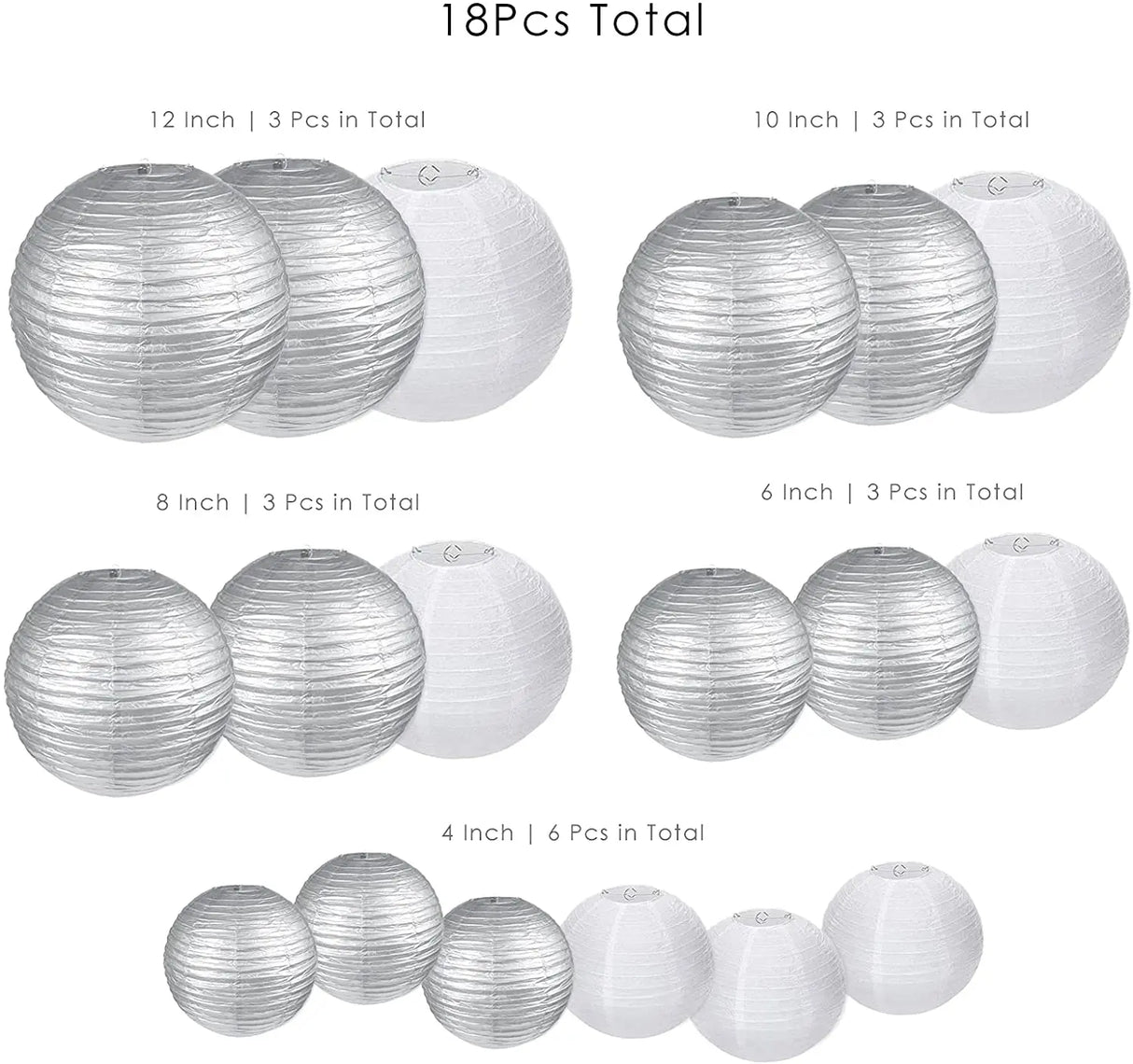 イベント・パーティー装飾|結婚式&イベント用紙ランタンセット(18個)