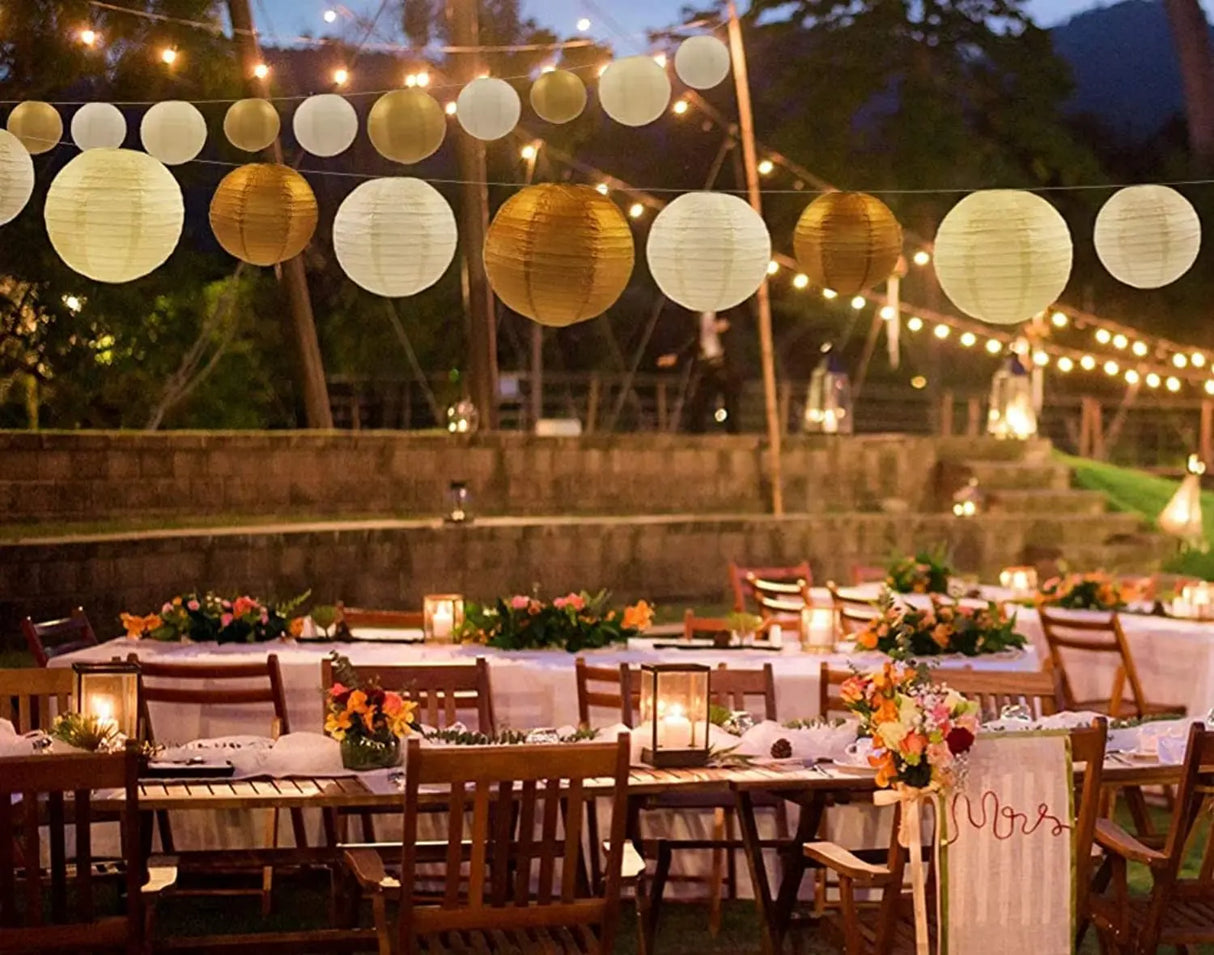 イベント・パーティー装飾|結婚式&イベント用紙ランタンセット(18個)