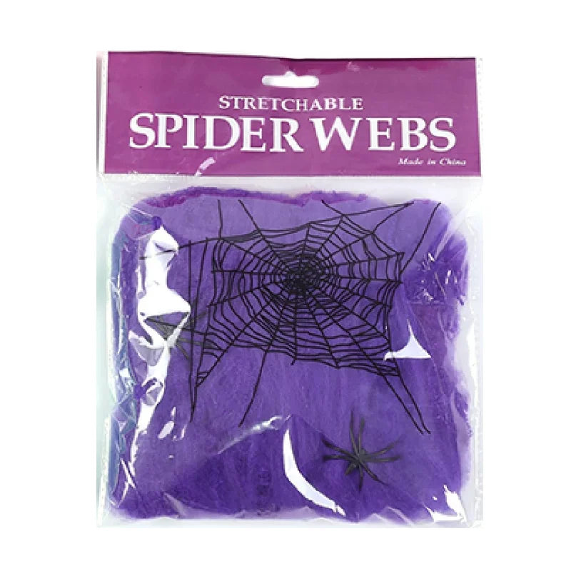 イベント・ハロウィングッズ|白い伸縮性クモの巣デコレーション