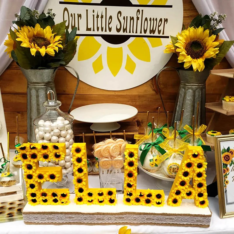 50/100個 4.5cm 小ぶりなフェイクグリーン シルク素材の ひまわり・デイジー