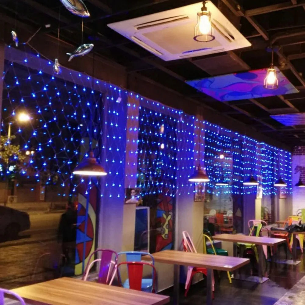 ドレープライト|イベント・クリスマス装飾|LEDクリスマスライト 屋外用ネットメッシュ(幅1.5M~12M)