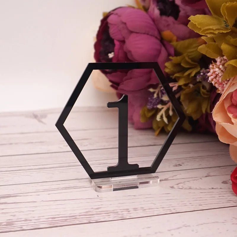 アクリル製六角形テーブル番号サイン