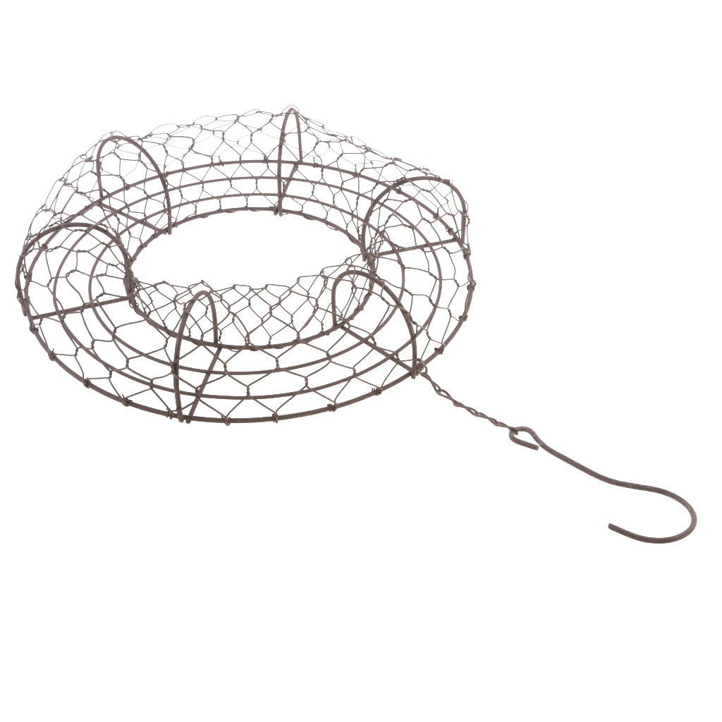 素朴な鉄製ワイヤーリースフレーム・多肉植物ポット・鉄製ハンギングプランター・プラントホルダー