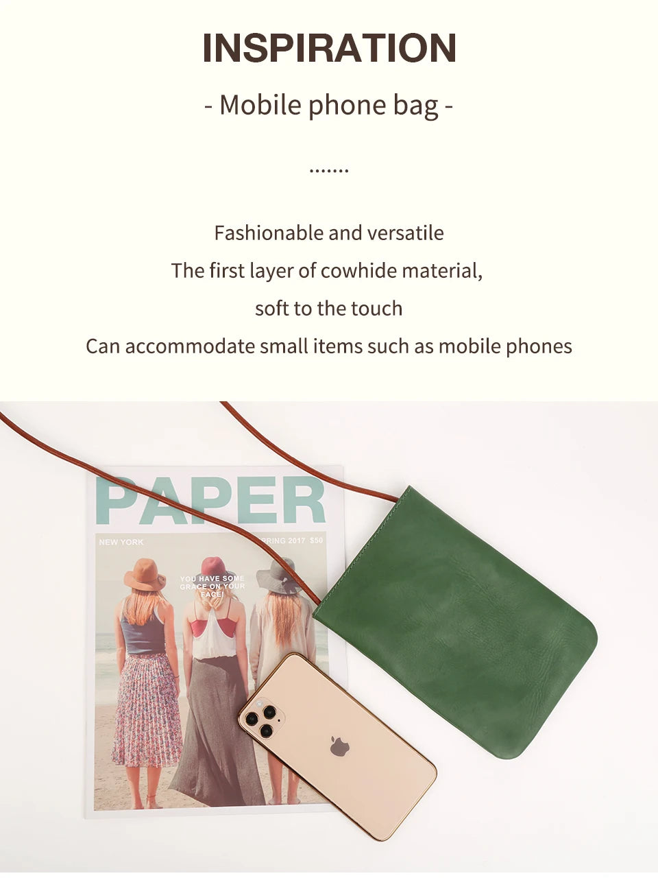 |イベント・ノベルティ用品 | 本革レディースショルダーバッグ |W13.8×H20.3×D1㎝