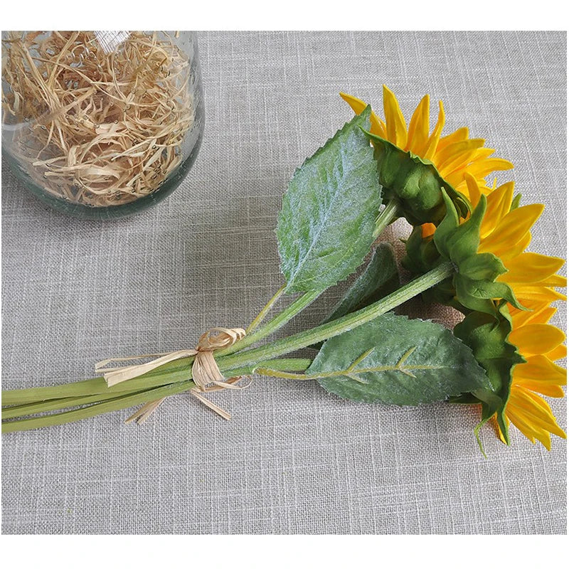 人工シリコンひまわりブーケ・造花・リアルタッチ・フェイクプラント