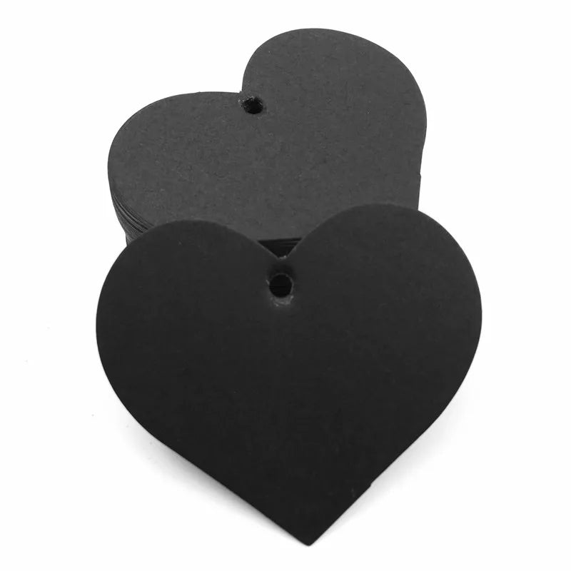 イベント・ハロウィングッズ|ハート型クラフト紙タグ 100個セット 6.5x5cm