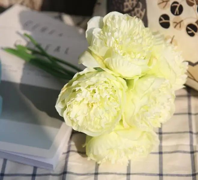 パーティー・インテリア装飾| 造花ピオニー シルクフラワーブーケ(32c)