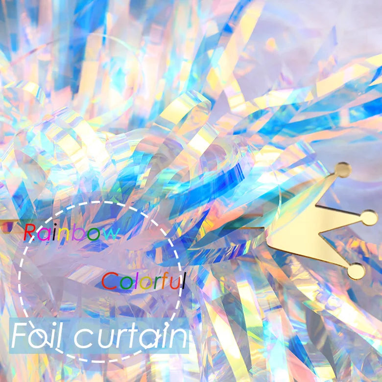 パーティー・インテリア用装飾 キラキラ!オーロラカラーカーテン 長さ1M/2M/3M