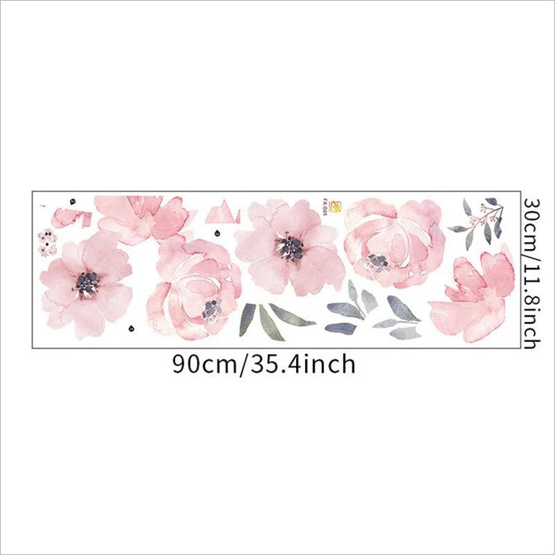 DIY・インテリア装飾用 花柄壁紙プリント 30㎝×90㎝ アンティークバラ柄