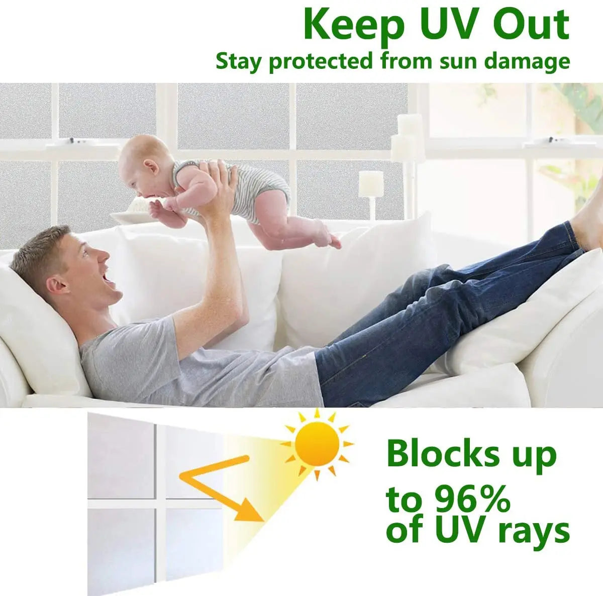 【紫外線カット96%!】すりガラス風ガラスフィルム