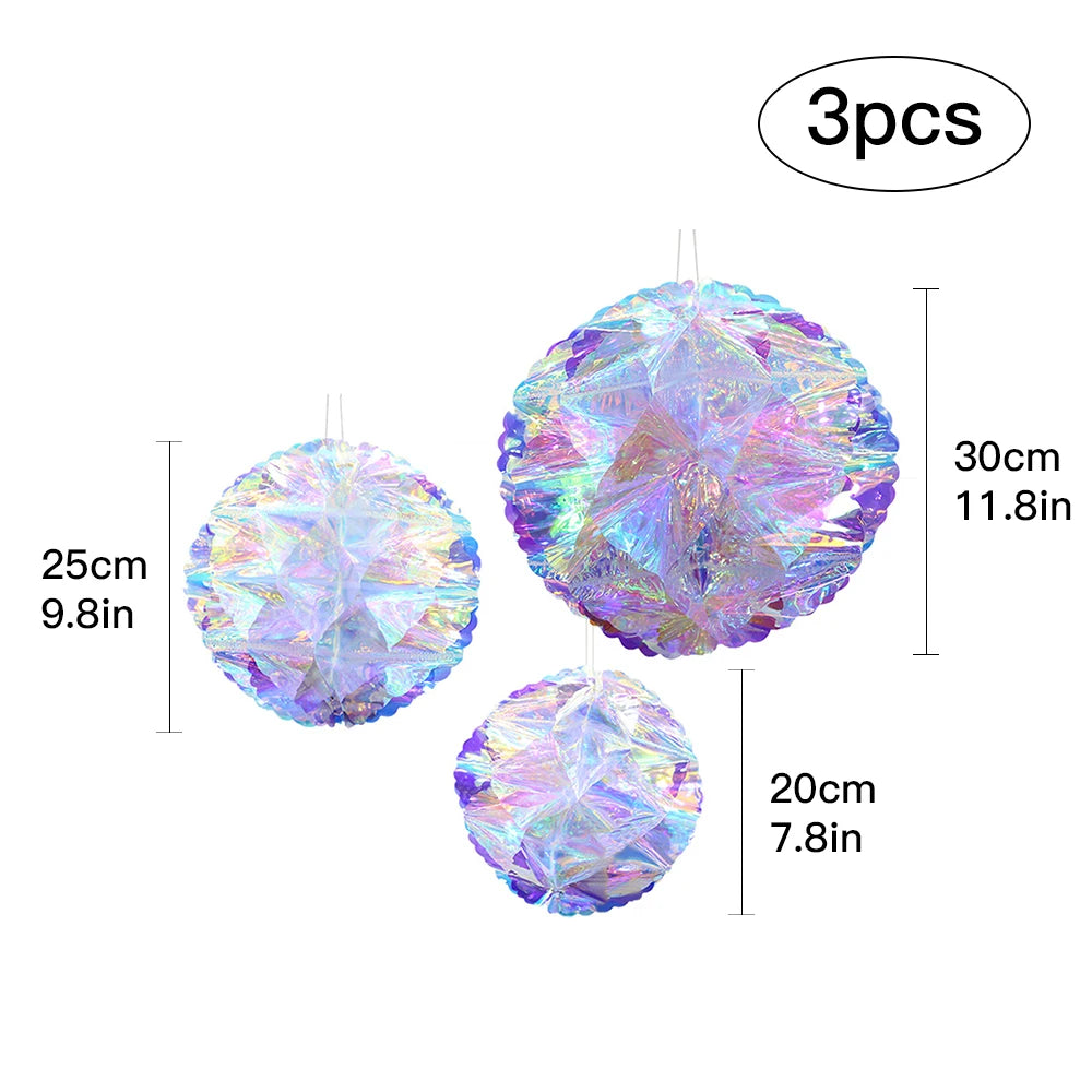 オーロラカラー天井飾り吊り下げセット・パーティー・イベント用デコレーションアイテム