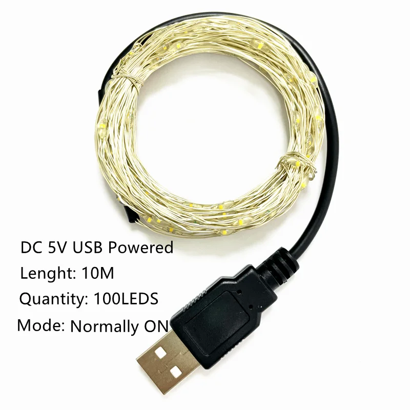 ドレープライト|イベント・クリスマス装飾|選べる電源!LEDストリングガーランドライト(1M/2M/5M/10M)