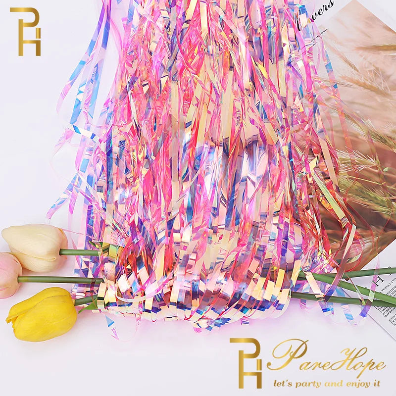 パーティー・インテリア用装飾 キラキラ!オーロラカラーカーテン 長さ1M/2M/3M