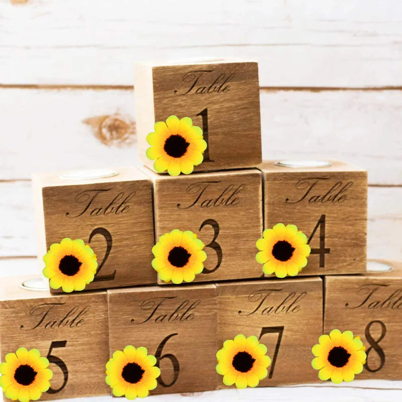 50/100個 4.5cm 小ぶりなフェイクグリーン シルク素材の ひまわり・デイジー