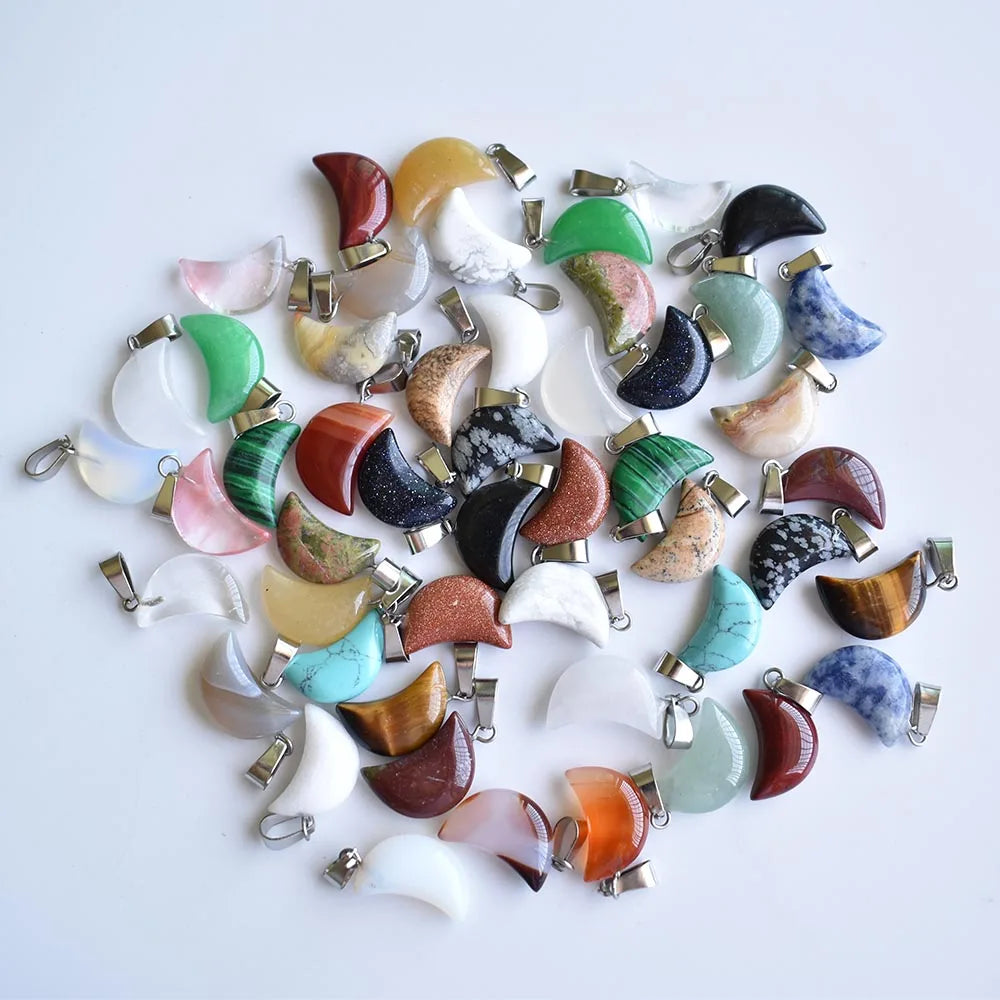 イベント装飾・パーティグッズ|天然石三日月型ペンダントヘッド(50個セット)