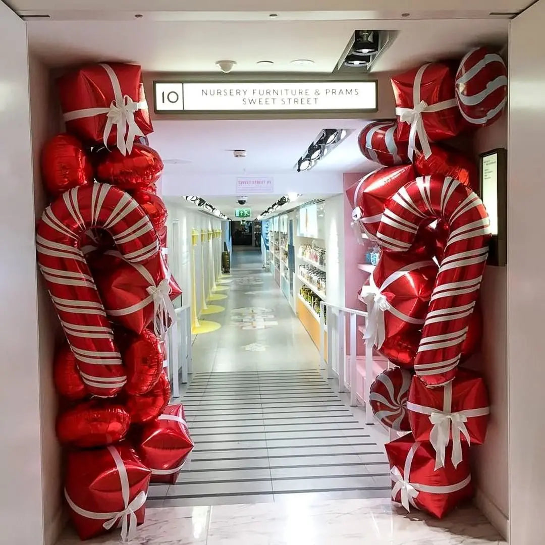 クリスマス用キャンディケインホイルバルーンセット