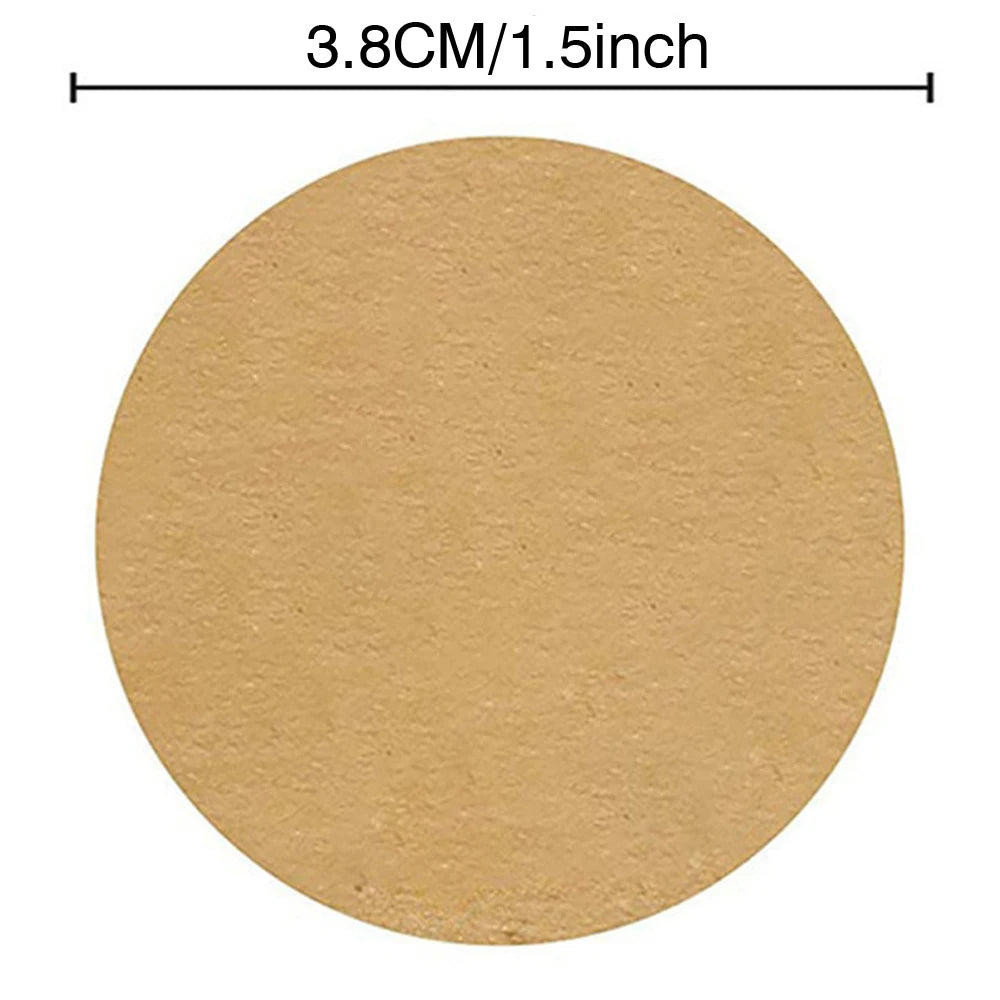 |ノベルティ用品 | クラフト紙丸型ステッカー 500枚入 | 直径2.5 / 3.8㎝