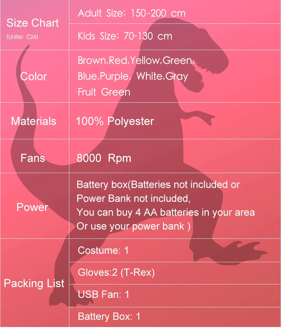 イベント・ハロウィングッズ|インフレータブル恐竜コスチューム(大人用・子供用)