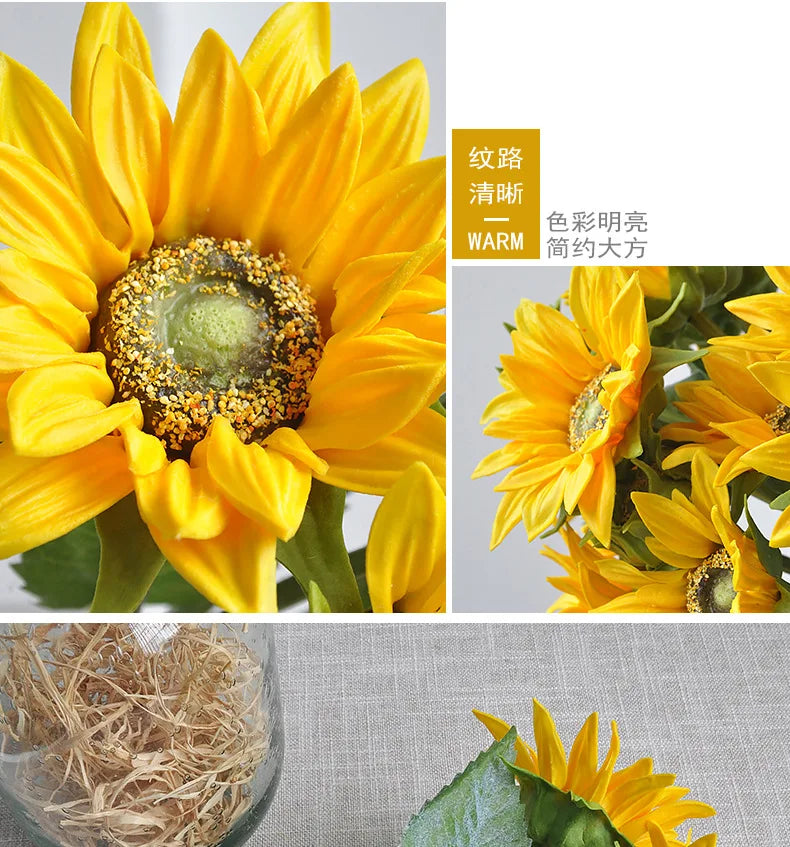 人工シリコンひまわりブーケ・造花・リアルタッチ・フェイクプラント