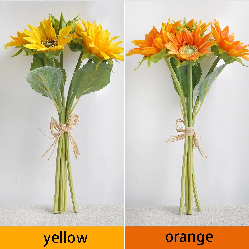 人工シリコンひまわりブーケ・造花・リアルタッチ・フェイクプラント