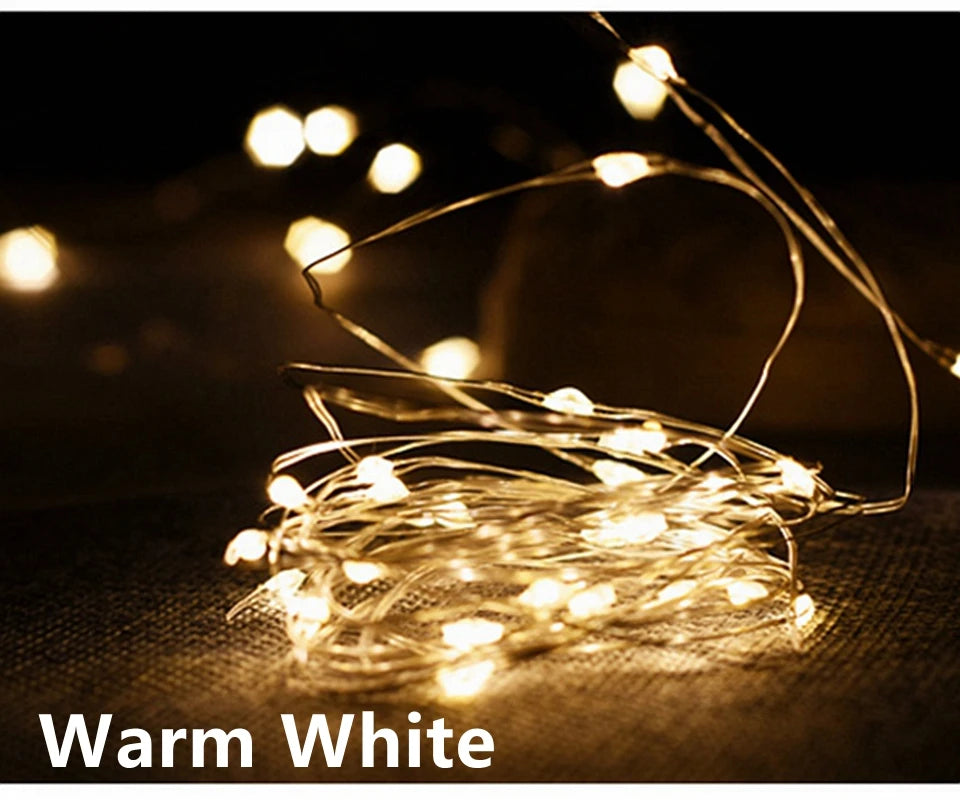 ドレープライト|イベント・クリスマス装飾|選べる電源!LEDストリングガーランドライト(1M/2M/5M/10M)