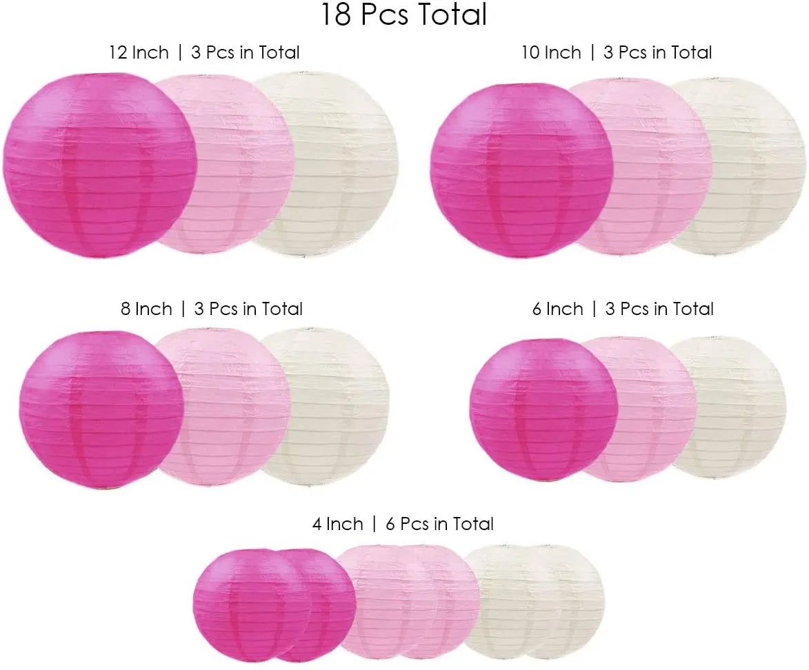 イベント・パーティー装飾|結婚式&イベント用紙ランタンセット(18個)