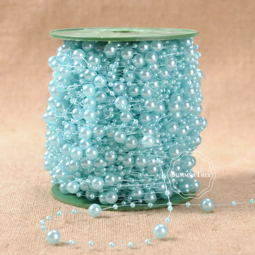 パーティー・クラフト用 大小パールビーズ 5M巻 繊細なパール装飾