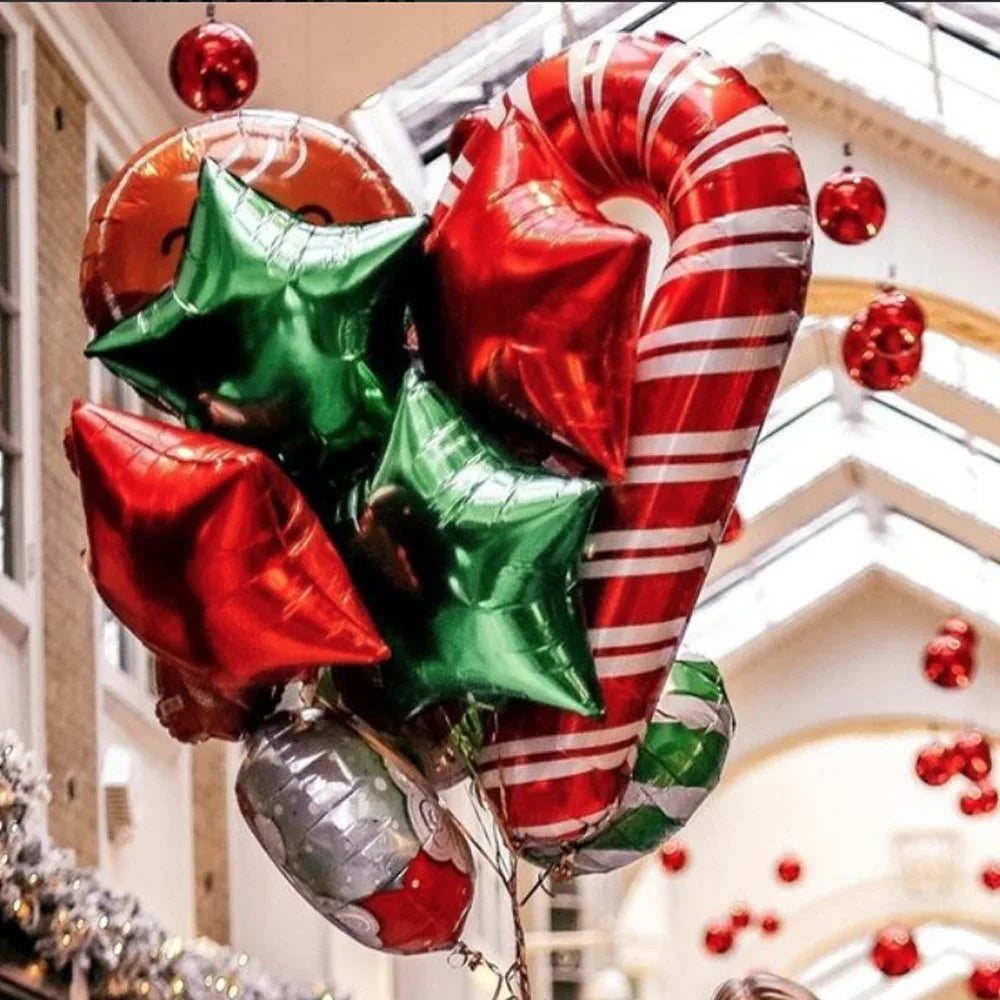 クリスマス用キャンディケインホイルバルーンセット
