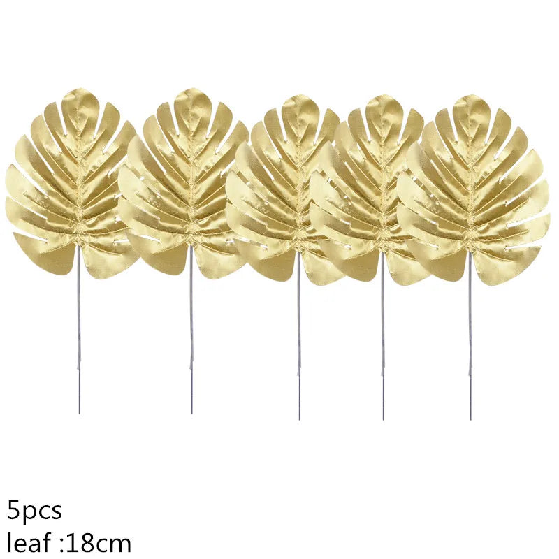 フェイクリーフデコ ゴールド/グリーン