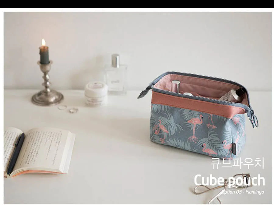 |イベント・ノベルティ用品 | 防水 フラミンゴ柄コスメバッグ | W18xH13xD9cm