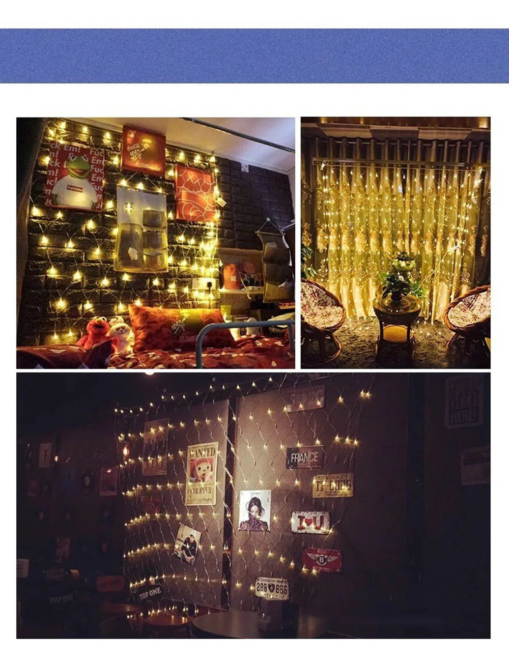 ドレープライト|イベント・クリスマス装飾|LEDクリスマスライト 屋外用ネットメッシュ(幅1.5M~12M)