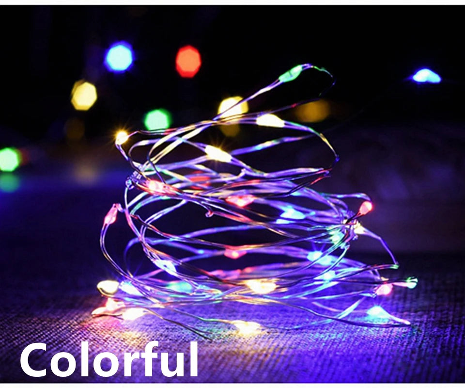 ドレープライト|イベント・クリスマス装飾|選べる電源!LEDストリングガーランドライト(1M/2M/5M/10M)