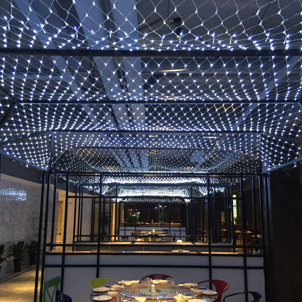 ドレープライト|イベント・クリスマス装飾|LEDクリスマスライト 屋外用ネットメッシュ(幅1.5M~12M)