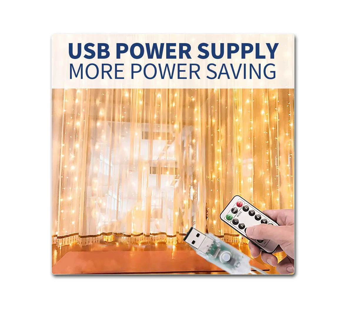 カーテンライト|イベント・クリスマス装飾|防水クリスマスカーテンライトUSB接続(幅3M/4M/6M)